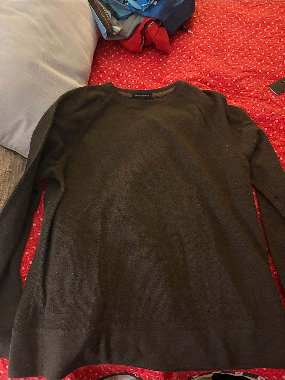 Banana Republic Men's Dark Charcoal Crewneck Sweater